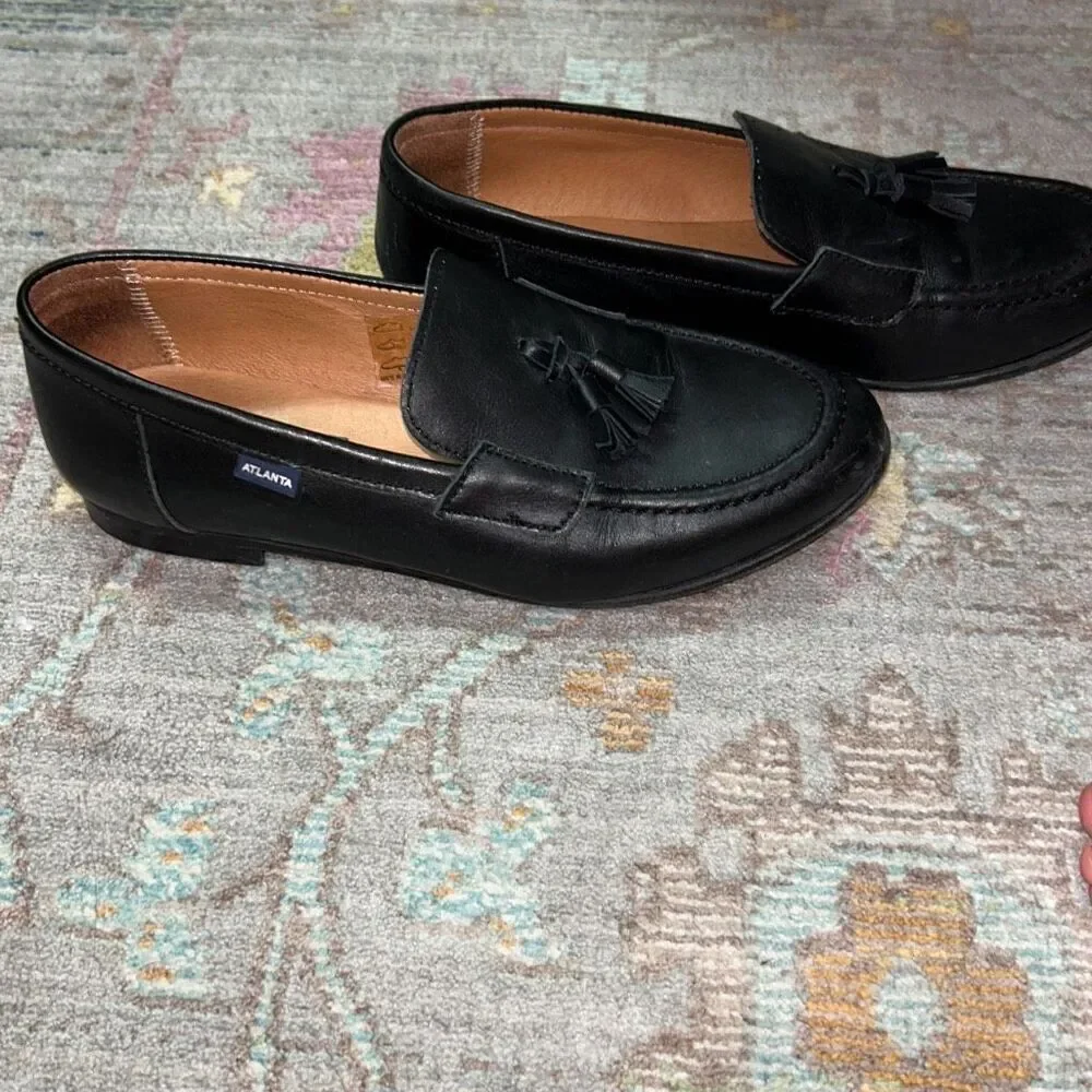 Atlanta mocassin black tassel dress loafers sz 38